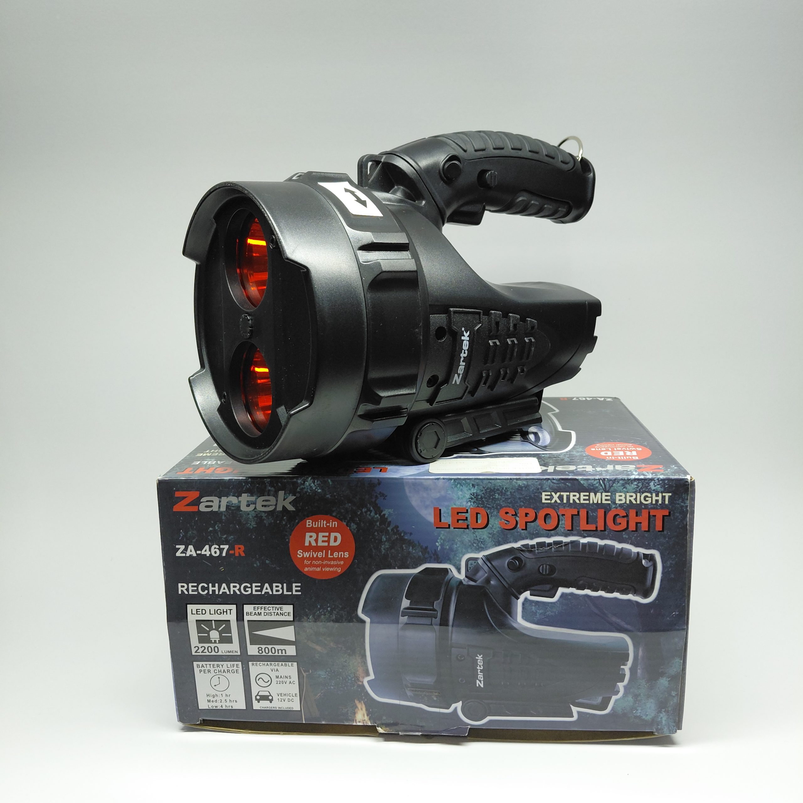 Zartek Spotlight LED 2200LUM Red Recharg | ZA-467-R